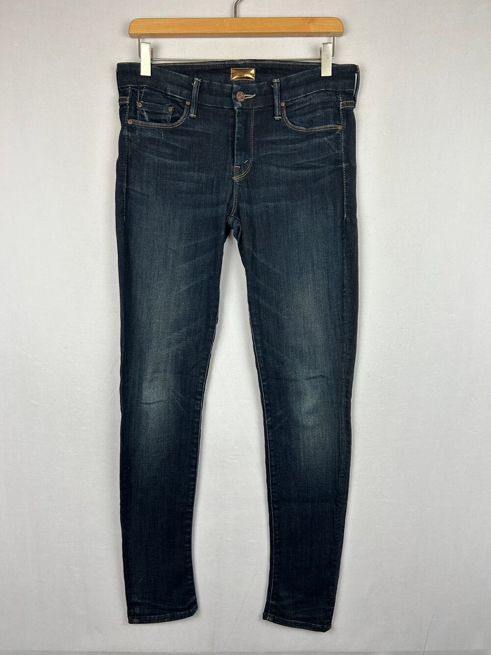 Mother The Looker Jeans Jaded Blue Stretch Denim Made in USA Women's Size 28